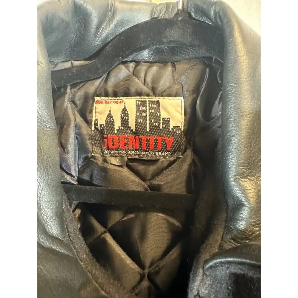 VTG RARE Salt Lake City Olympics 2002 Leather Wool Bomber Jacket Men L Chevrolet - Picture 3 of 8